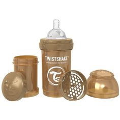 Антиколиковая бутылочка Twistshake для кормления 180 мл. Жемчужный медный (Pearl Copper). Арт. 78377