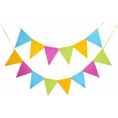 Гирлянда-вымпел Разноцветная, Торт (желтый+голубой+розовый+светло зеленый) Творческий центр Сфера