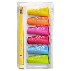 Curaprox Набор Be You Mix set Зубных Паст Шесть Вкусов+Зубная Щетка Smart, 6*10 мл