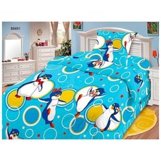 Детское постельное белье Шуйская бязь пингвинчики 1,5 спальное детские расцветки Iv Selena