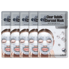 Labute Маска кислородная с древесным углём Clear Bubble Charcoal Mask 5 шт.
