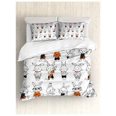 Комплект постельного белья "Молодые кролики", 1,5-спальный (пододеяльник+2 наволочки) Ambesonne