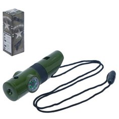 Набор героя "Разведчик", 7 в 1: свисток, компас, фонарик, термометр, зеркало, лупа 4370367 Сима ленд