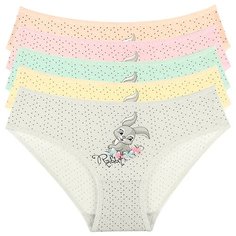 Комплект трусов для девочек 5 шт, 2/3 года, размер 98/104, зайка Donella