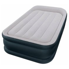 Кровать надувная Deluxe Pillow Rest Twin, 99х191х42 см, с подголовником, с встроенным насосом Intex