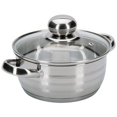 Кастрюля REGENT inox LUNA vitro, 2.4 л, серебристый