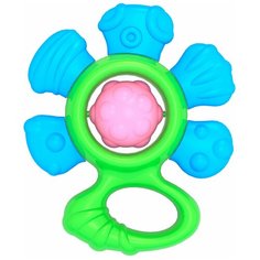 Погремушка "Цветочек" (в пакете с хэдером) сине-зелёный Нордпласт