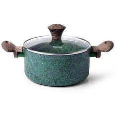 Кастрюля Fissman MALACHITE 24x10,9 см / 4,7 л со стеклянной крышкой (алюминий) (4319)