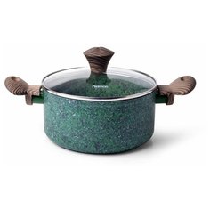 Кастрюля Fissman MALACHITE 20x9,8 см / 2,7 л со стеклянной крышкой (алюминий) (4318)