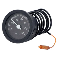 Термометр биметаллический дистанционный 52мм с капилярной трубкой 1000мм EMMETI 80 град.C