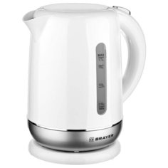 Чайник электрический BRAYER BR1011, 2200 Вт, 1,7 л, термостойкий пластик, автоотключение, STRIX, моющийся фильтр