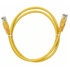 Патч-корд литой AOPEN UTP категория 5 е, желтый, 1 м.