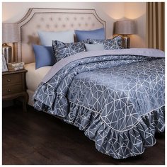 Комплект на кровать Santalino из покрывала и 2-х наволочек Модерн 250х230,50х70 2шт., серый, 100% Пэ (850-903-49)