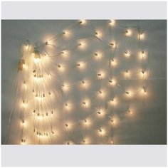 Электрогирлянда Snowmen новогодняя, сетка, 320 лампочек, белый провод, белые бегущие лампы, 2,3x1,8 м (Е96509)