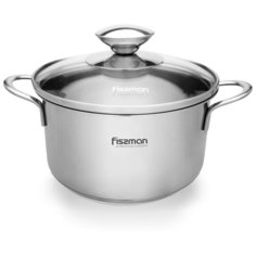 Кастрюля Fissman BAMBINO 14x7,5 см / 1,1 л со стеклянной крышкой (нерж.сталь) (5274)