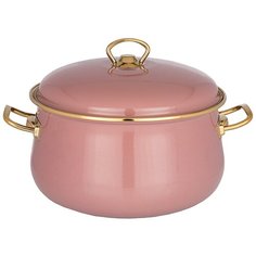 Кастрюля Agness эмалированная с крышкой, серия deluxe, 24x15 см, 6,1л, подходит для индукции(951-119)