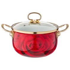 Кастрюля Agness эмалированная 3,0 л/18 см со стеклянной крышкой (915-111)