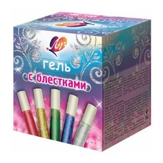 Гели с блестками ЛУЧ "Блеск", 5 мл, 30 туб, 5 цветов по 6 шт., в дисплее, 25С 1547-08