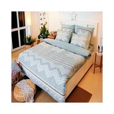 Комплект постельного белья Фланель "Северная легенда Голубая" 1,5/50 Ashgabat Dokma Toplumy