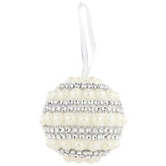Украшение елочное Lefard Шар жемчугом, диаметр 8 см, цвет silver (860-1011)
