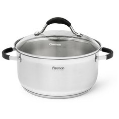 Кастрюля Fissman MAGNIFICA 24x11,5 см / 5,1 л со стеклянной крышкой (нерж.сталь) (15354)