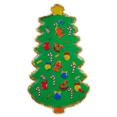 Новогоднее панно Snowmen "Ёлка" с мишурой, 88х50 см (Е3194)