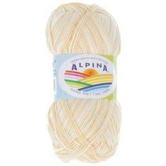 Пряжа Alpina "HOLLY MELANGE" 100% мерсеризованный хлопок №13 бежевый/желтый - 10 мотков по 50 г