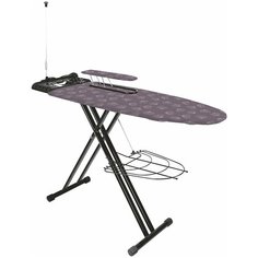 InHome Гладильная доска INHSK моноблок 123х46 см, подставка для парогенератора, полка для белья с одуванчиками