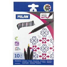 Фломастеры кисти 10 цветов Milan, 0612610