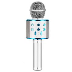 Беспроводной караоке-микрофон WS-858 (голубое серебро) Belsis