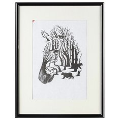 Рамка с паспарту, пластик, 30х40, (черный) 508П Зебра