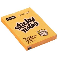 Блок-кубик Attache Selection с клеевым краем 76х51, оранжевый неон (100 л)