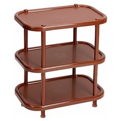 Этажерка овальная пластиковая с 3 секциями (50х31х55 см), цвет коричневый Best Home