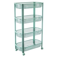 Этажерка с контейнерами для овощей пластиковая с 4 секциями (47х26х79 см), цвет фисташковый Best Home