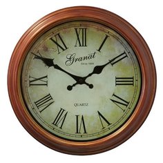 Настенные часы Granat B 211663 пластиковый корпус коричневый диаметр 30,5 см Гранат
