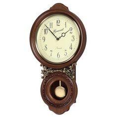 Настенные часы большие деревянные с маятником Granat GB 16304-2 цвет орех размер 23,5х44,5 см Гранат