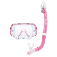 Маска и сухая трубка TUSA Sport UCR-2022 детский комплект для плавания розовый
