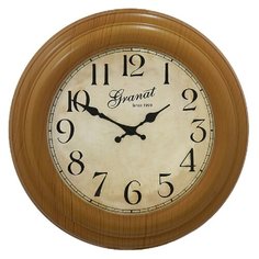 Часы настенные круглые Granat B 190371 пластиковые цвет светлое дерево диаметр 34,7 см Гранат