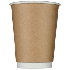 Стакан одноразовый бумажный двухслойный d-90мм 300мл коричневый (25 штук в упаковке) Комус
