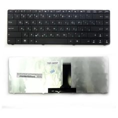 Клавиатура для ноутбука Asus K84, N43, P43E Series. Плоский Enter. Черная, без рамки. PN: 9Z.N6USU.00R Top On