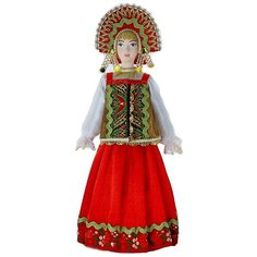 Кукла коллекционная фарфоровая Девушка в стилизованном русском костюме Потешный промысел