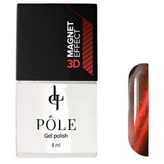 Гель-лак для ногтей Pole Кошачий глаз 3D, 8 мл, красный