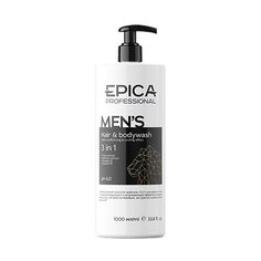 Шампунь для волос и тела 3 в 1 Epica professional Mens, 1 л