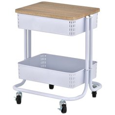 Этажерка-тележка My Space TW3P, поднос и 2 корзинки, белый