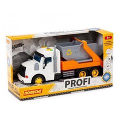 Машинка инерционная Полесье PROFI Контейнеровоз оранжевый, со светом и звуком (в коробке)