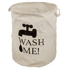 Корзина для белья в ванную с надписью "wash me!", 40х50 см Kilux