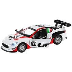 Машинка детская, металлическая, инерционная, Автопанорама, коллекционная, 1:32 Maserati Gran Turismo MC GT4, белый,свет, звук, открывающиеся двери