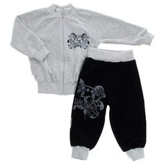 Комплект детский Lucky Child Велюр размер 98-104, серый