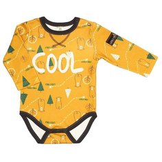 Боди Lucky Child Зимние каникулы размер 56-62, горчичный