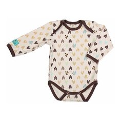 Боди Lucky Child Улитки с длинным рукавом размер 62-68, коричневый